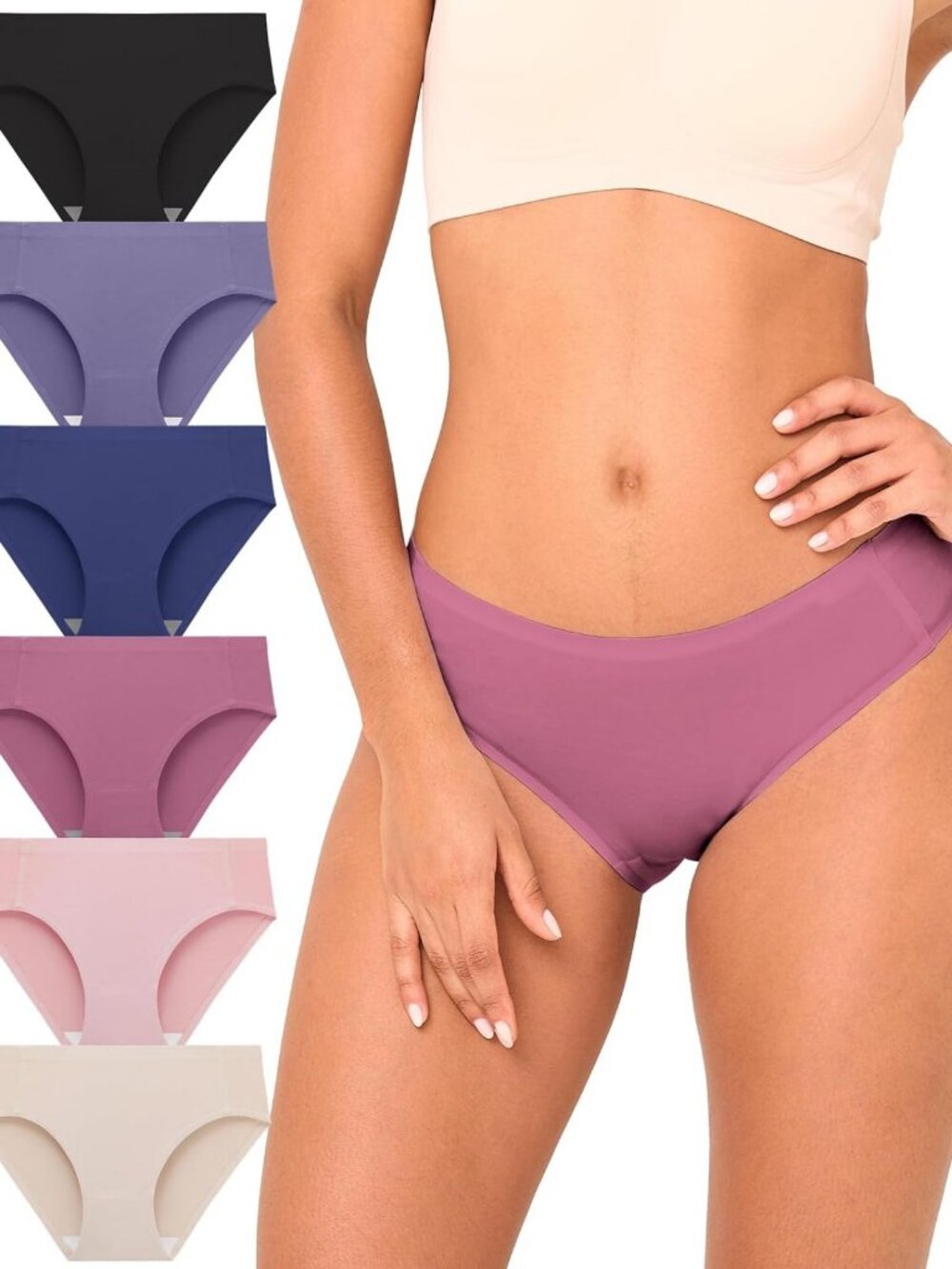 Seamless Bamboo Cool Women's No Show Low-Rise Bikini Panties - Comfort & Style